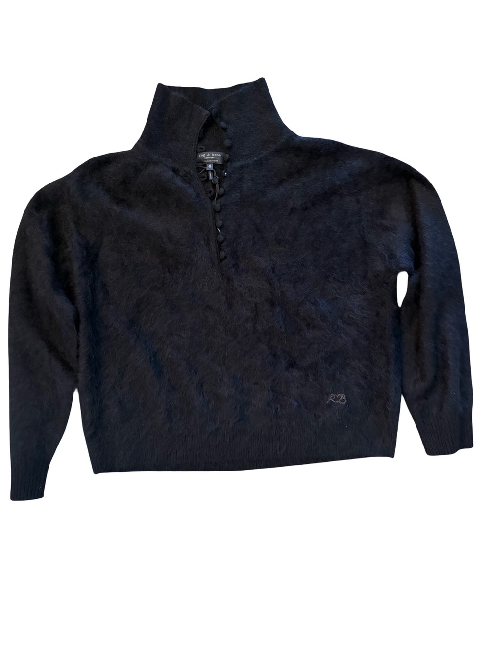 Rag & Bone NWT Jada Brushed Cashmere Sweater Black Size XS - Picture 4 of 8